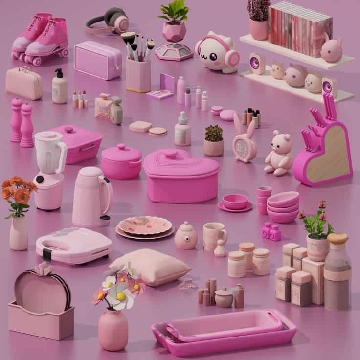 sims 4 pink clutter cc