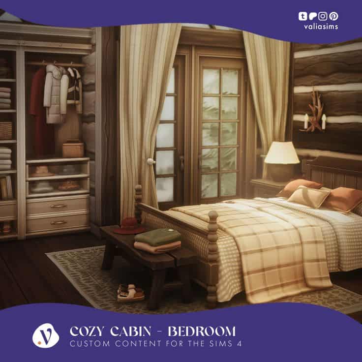 cozy cabin bedroom cc sims 4