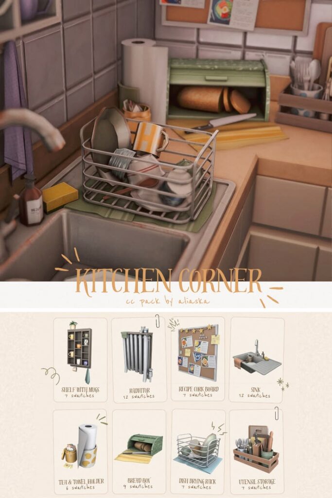 sims 4 kitchen corner cc pack