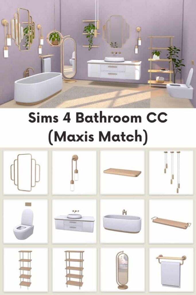 sims 4 modern bathroom cc set