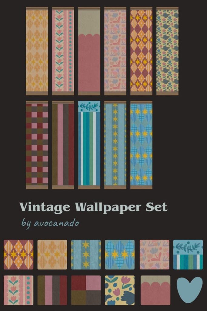 sims 4 vintage wallpaper cc pack