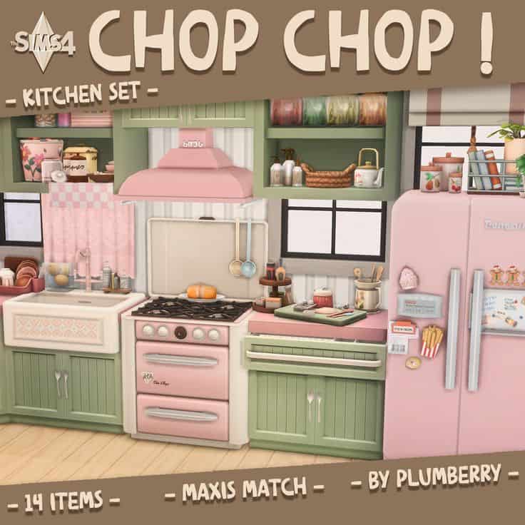 the sims 4 kitchen cc maxis match