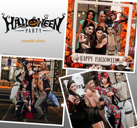 sims 4 halloween party poses