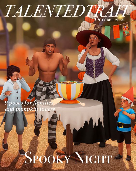 sims 4 halloween pose pack