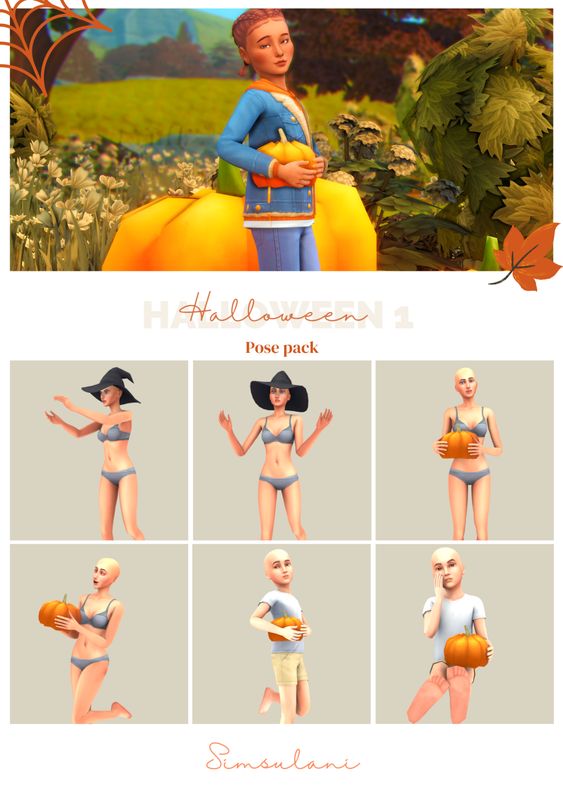 sims 4 halloween solo poses