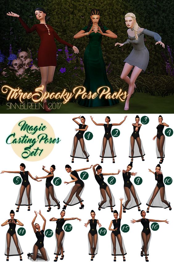the sims 4 halloween pose packs