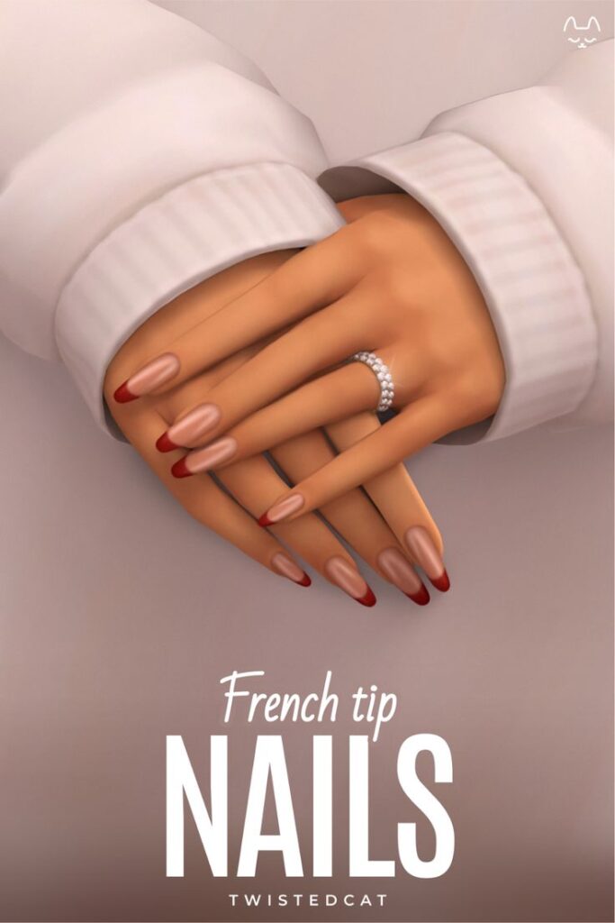 sims 4 french tip nails cc