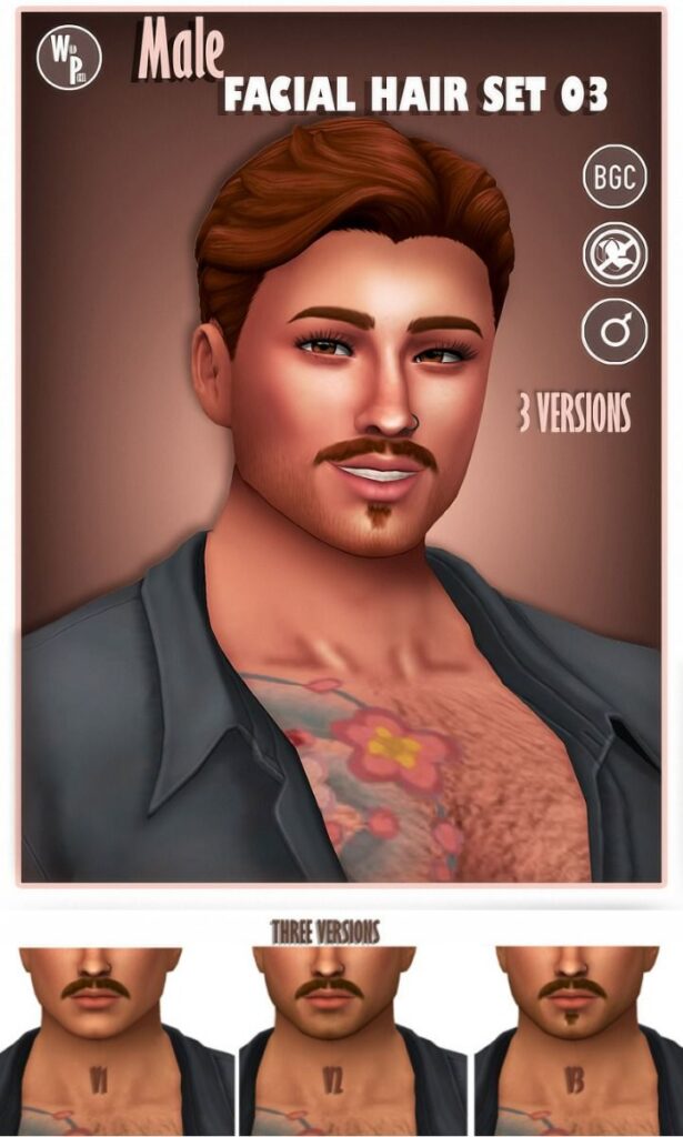 sims 4 male facial hair cc set