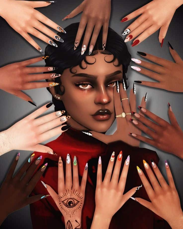 sims 4 spooky nails