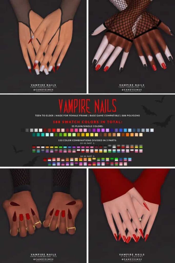 sims 4 vampire nails cc