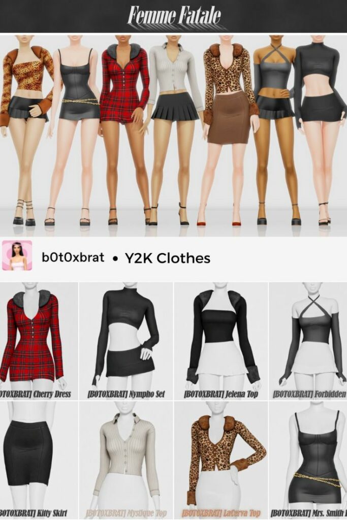 best y2k clothes cc sims 4