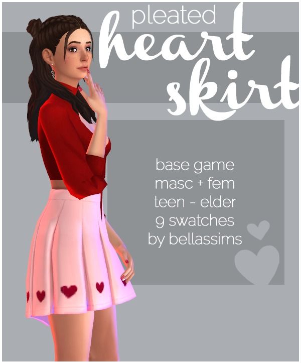 sims 4 heart skirt cc