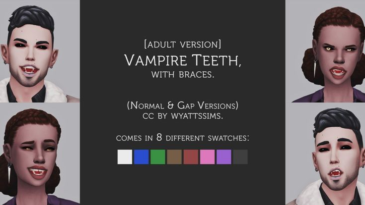 sims 4 vampire teeth with braces