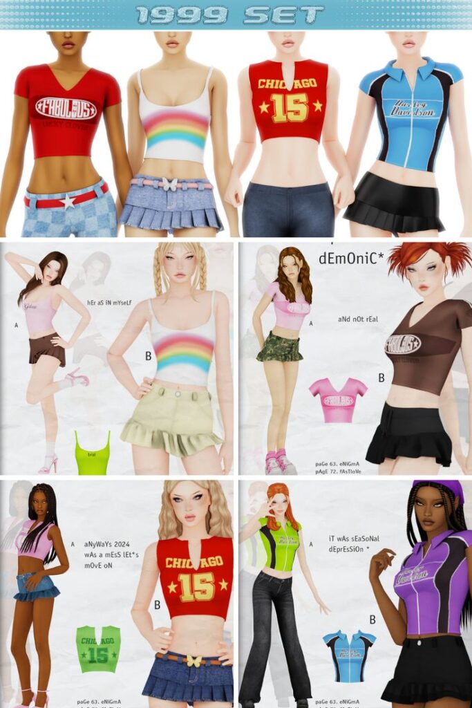 sims 4 y2k cc clothes set
