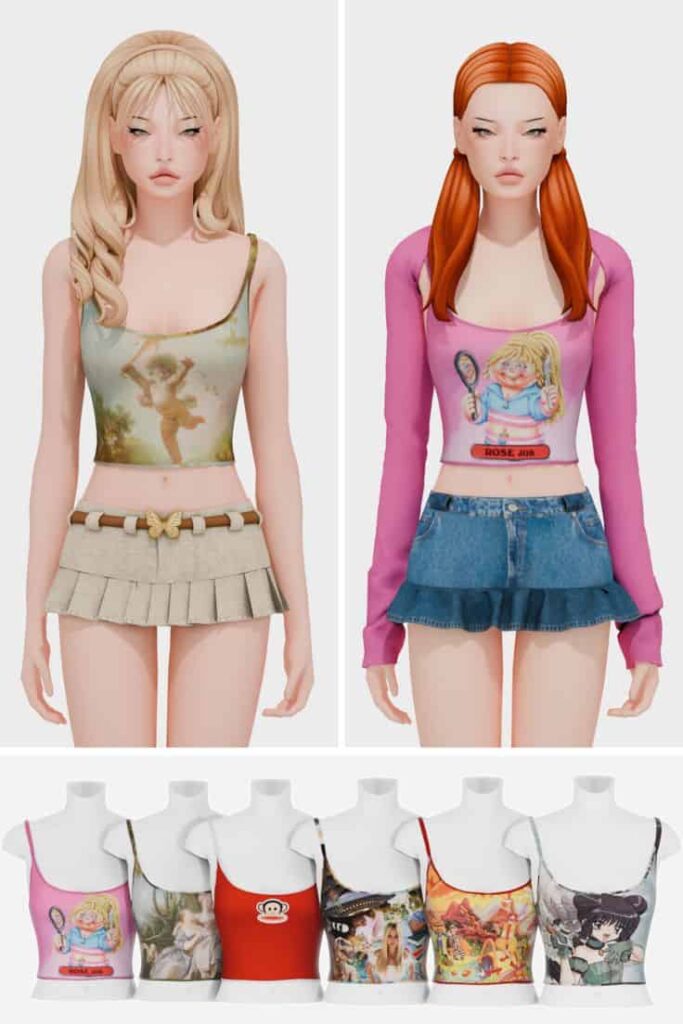 sims 4 y2k crop top cc