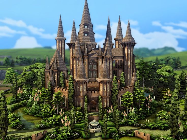 sims 4 castle in the woods