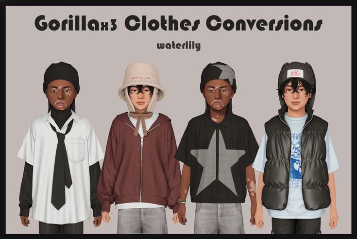 Sims 4 Kids CC Clothes Conversions for Boys