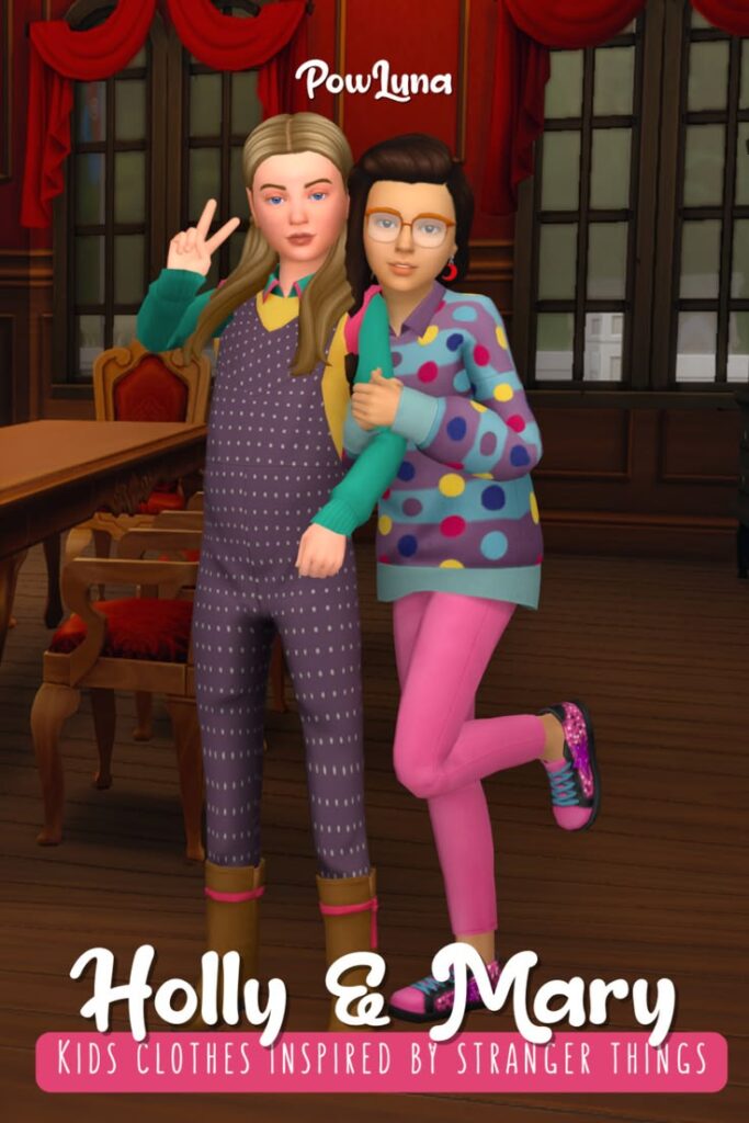 Powluna Holly and Mary Sims 4 kids clothes