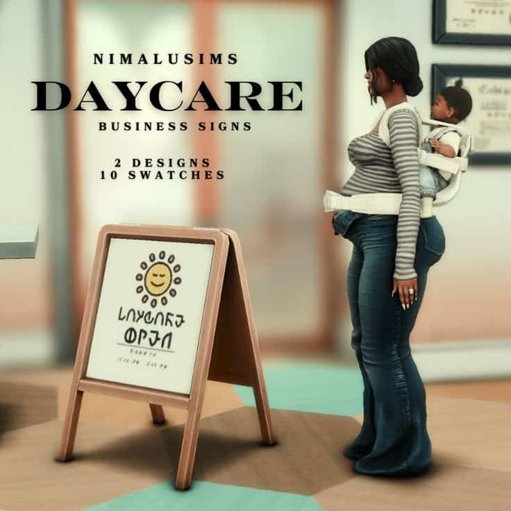 sims 4 daycare signs cc
