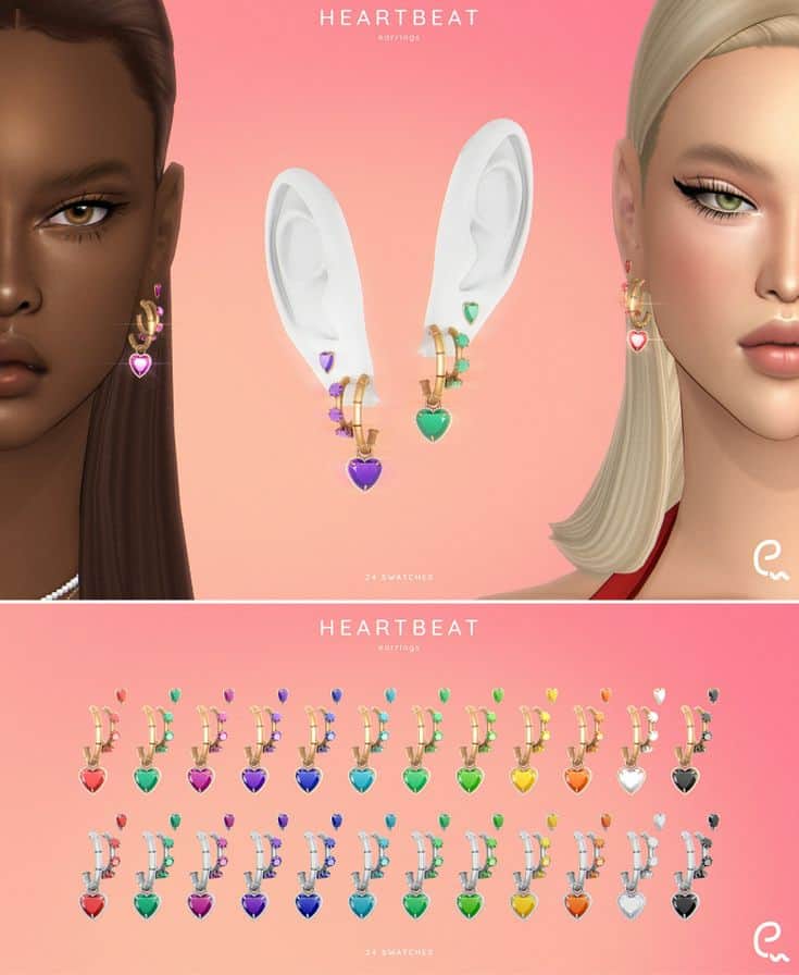 sims 4 heart earrings