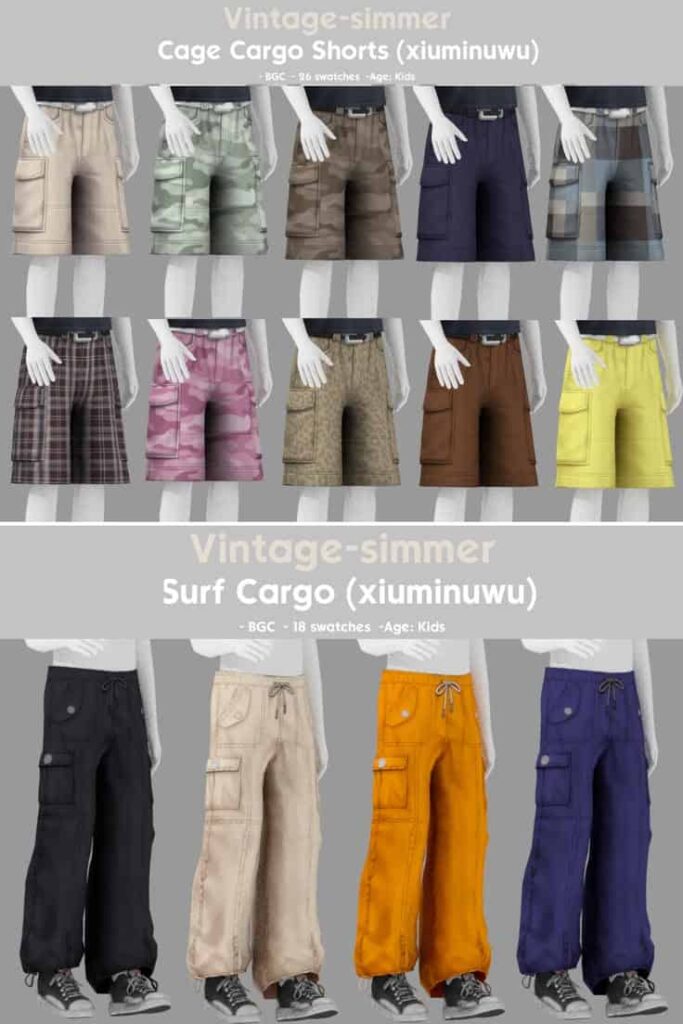 Cage Cargo Shorts and Surf Cargo Pants kids CC