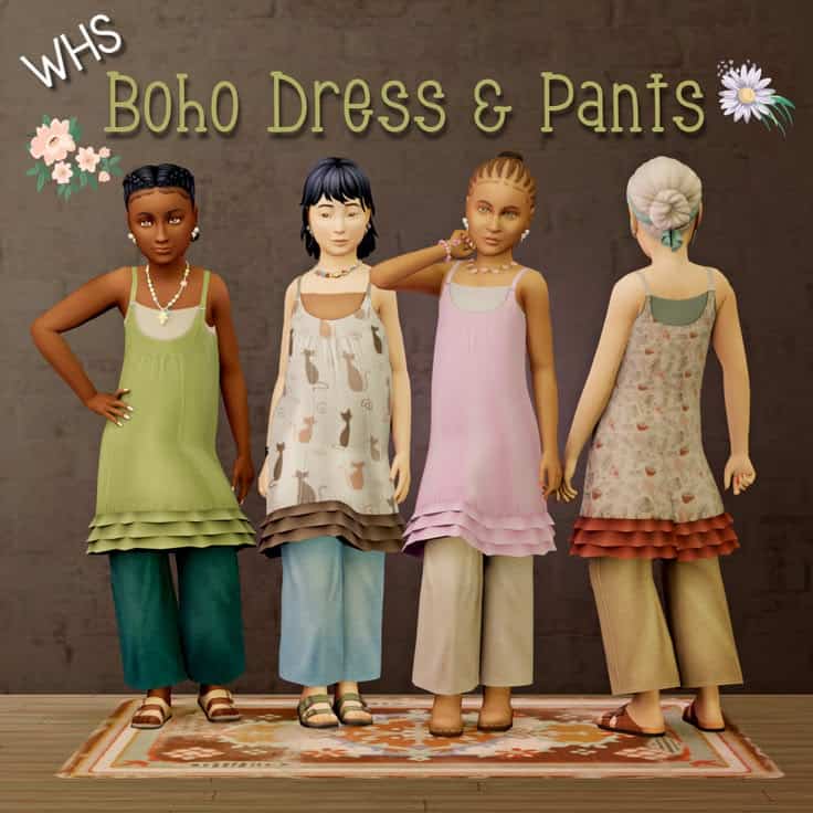 Sims 4 Boho Dress and Pants Whyhellosims