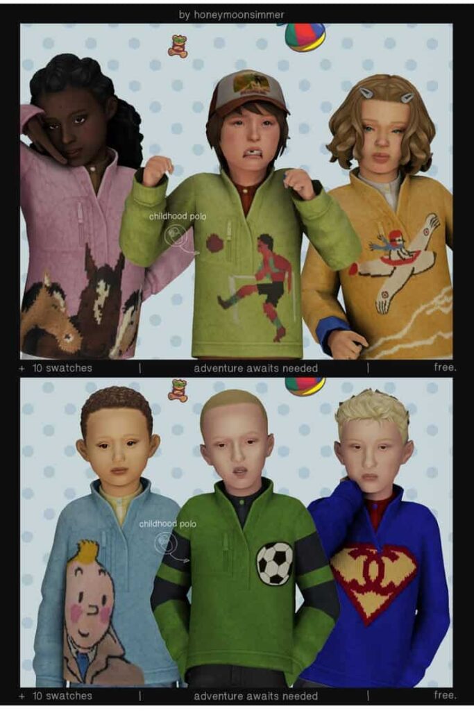 Honeymoonsimmer Childhood Polo Sims 4 kids