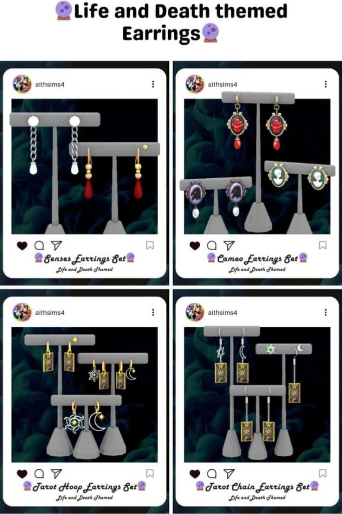sims 4 life and death earrings set