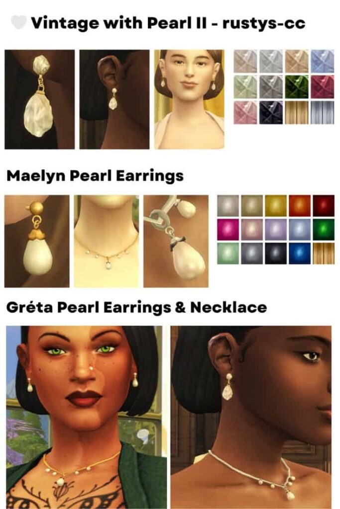 sims 4 pearl jewelry cc
