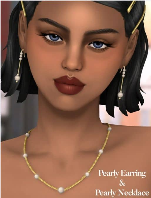 sims 4 pearl necklace and earrings