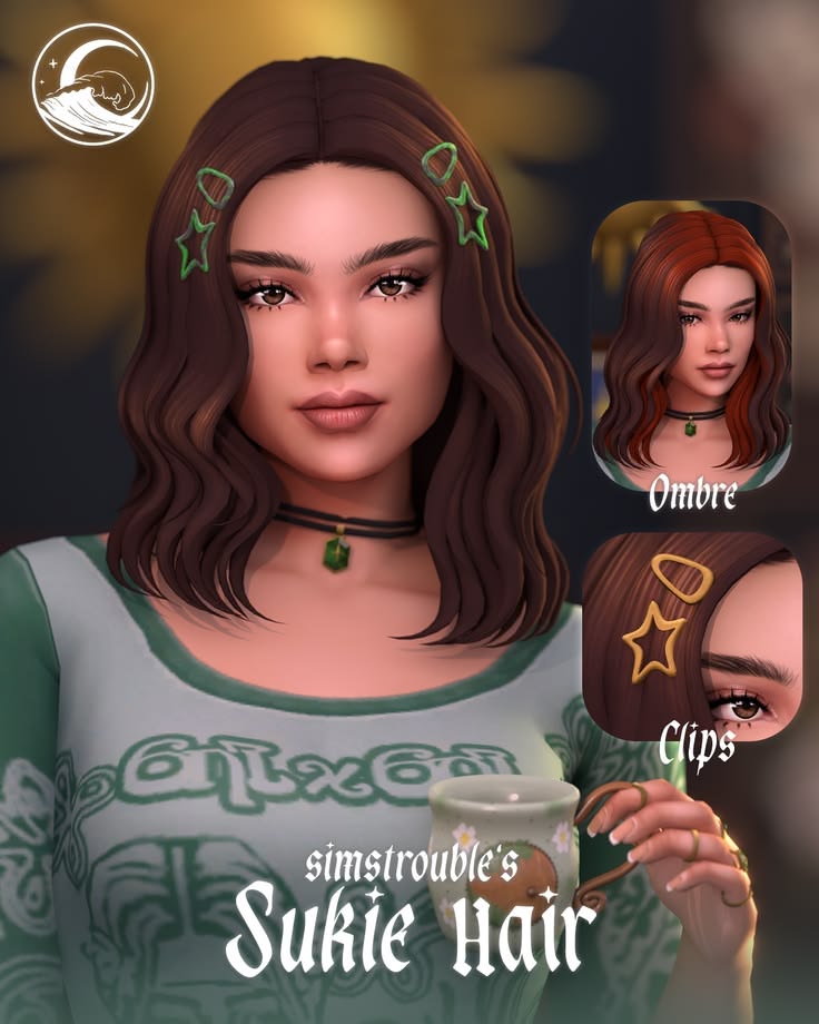 sims 4 wavy hair with clips