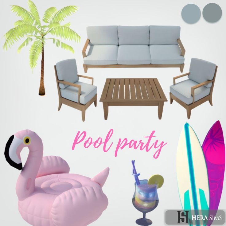 sims 4 pool party stuff cc pack