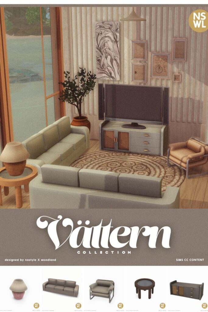 best living room cc pack