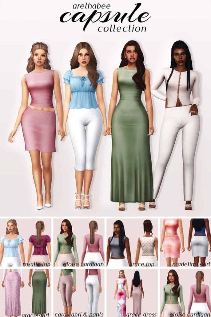 female clothes cc pack