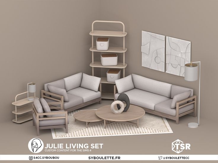 sims 4 base game living room cc