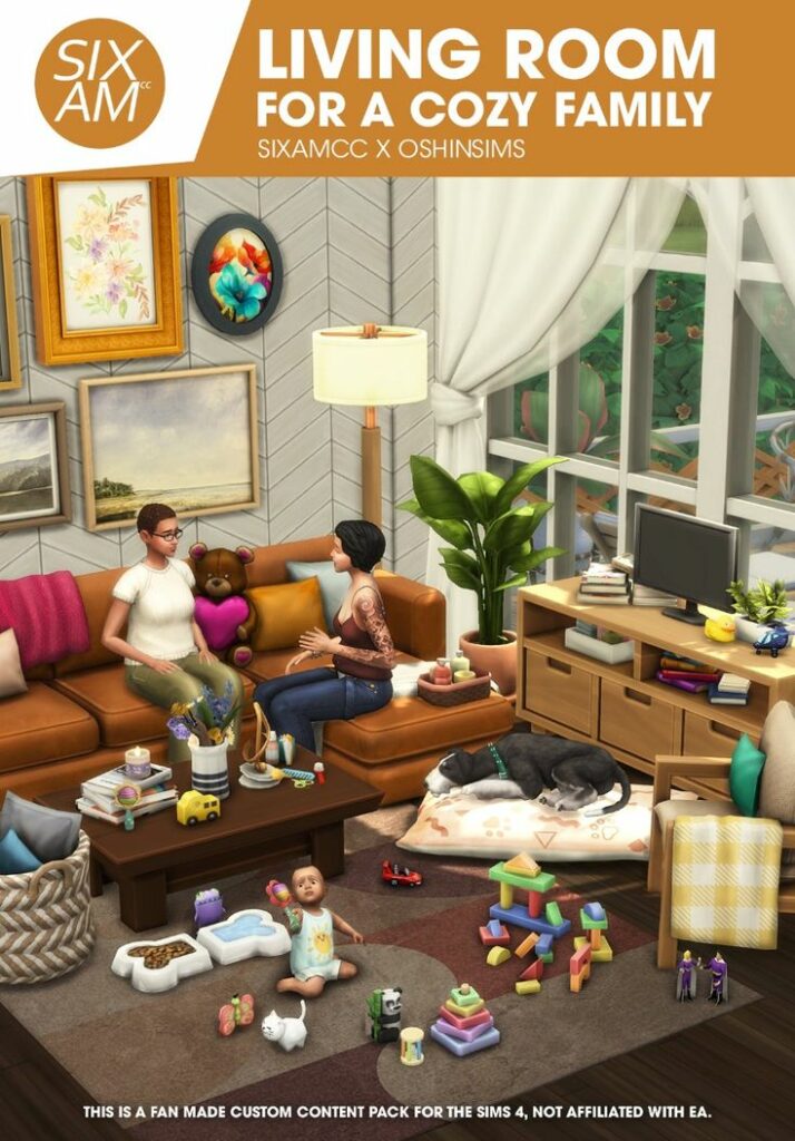 sims 4 cozy living room cc