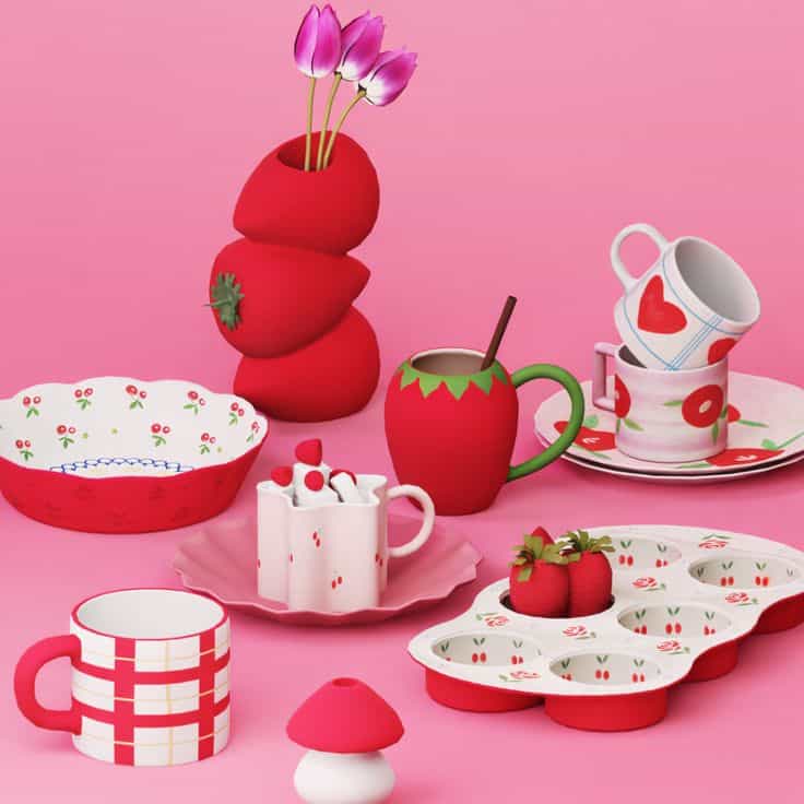 sims 4 kitchen decor cc set