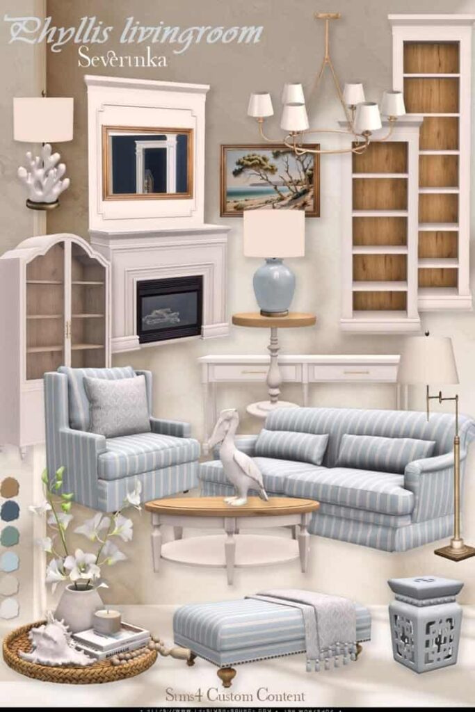 sims 4 living room cc set