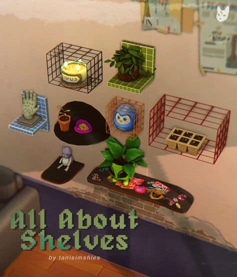 sims 4 shelves cc pack