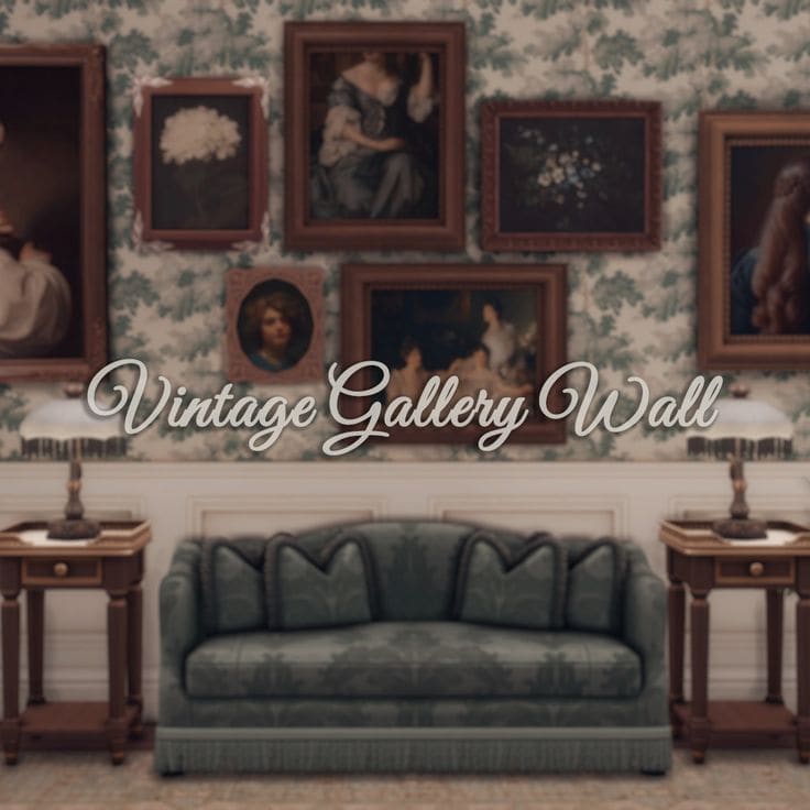 sims 4 vintage gallery wall cc