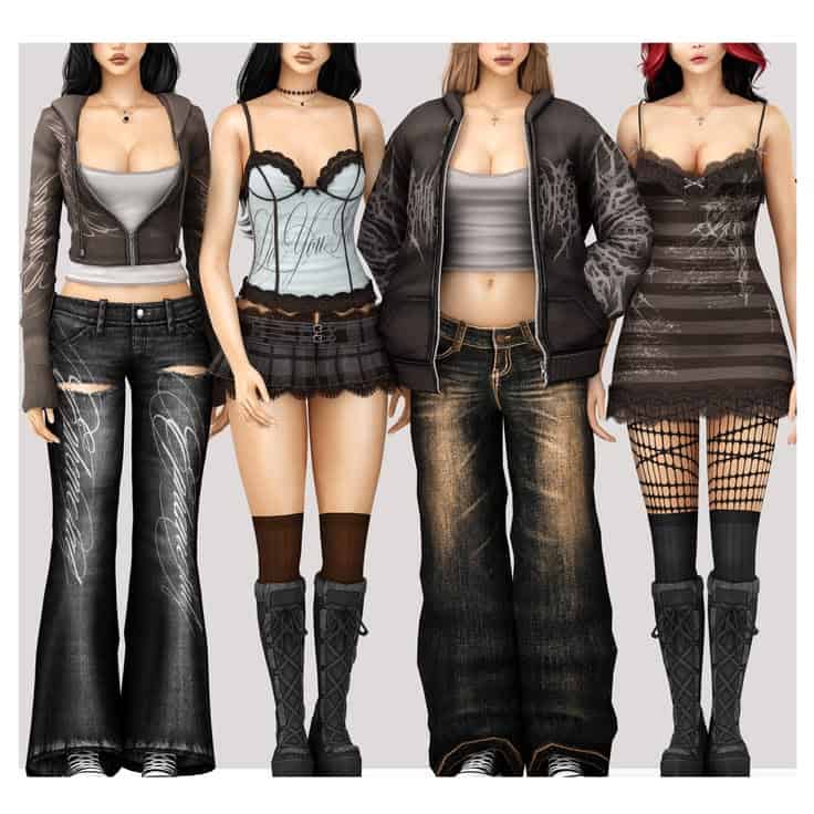 sims 4 grungy clothes pack