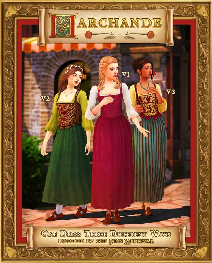 sims 4 medieval cc dresses