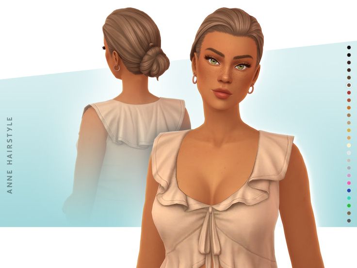 sims 4 bun hair maxis match