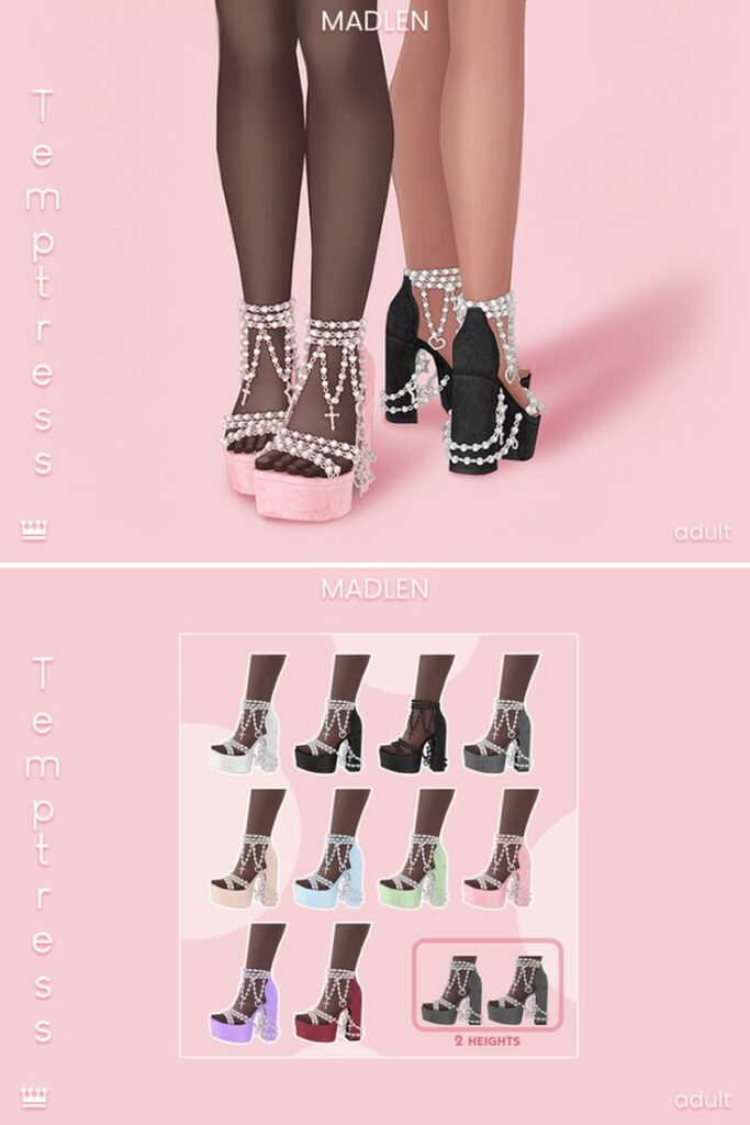 sims 4 heels cc with pearl beads
