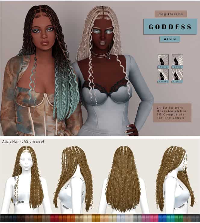 sims 4 braided hair cc