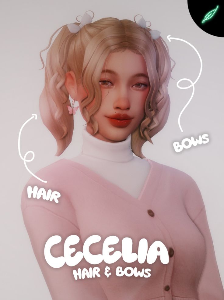 sims 4 cc hair and bows