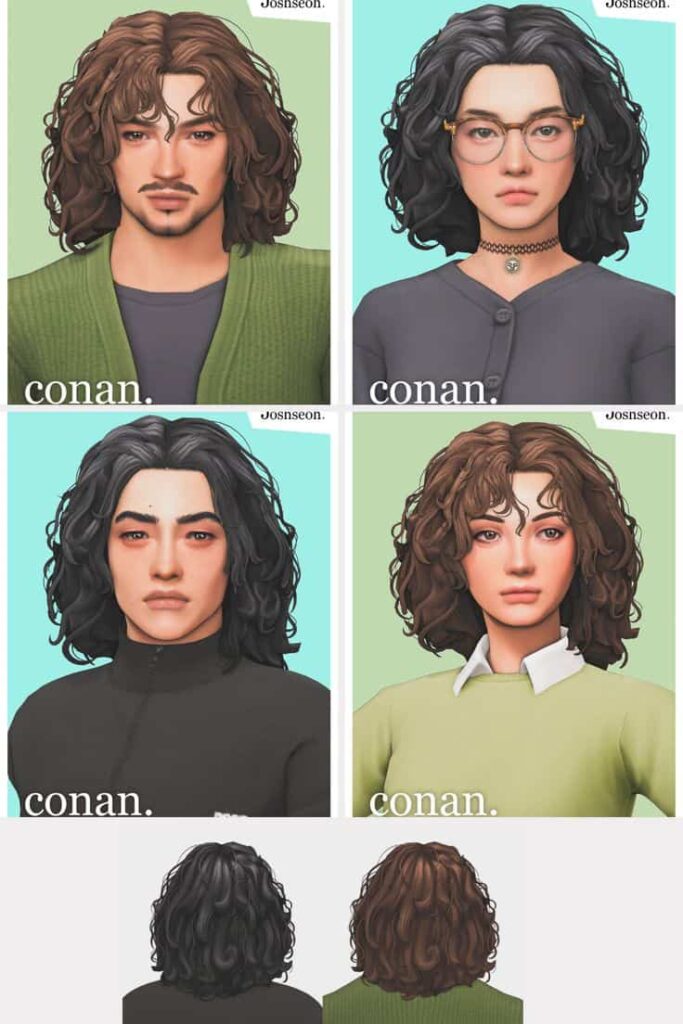 sims 4 curly hair unisex