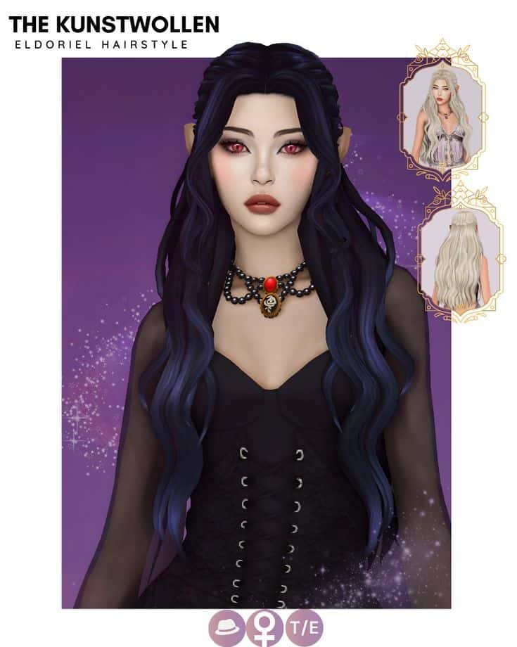 sims 4 long wavy hair