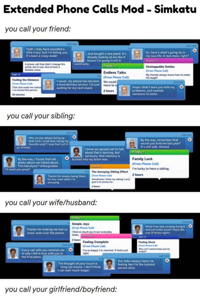 sims 4 phone calls mod