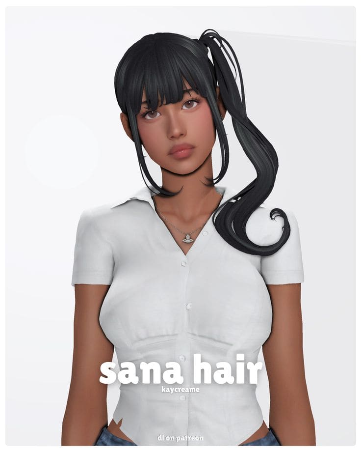 sims 4 side ponytail cc